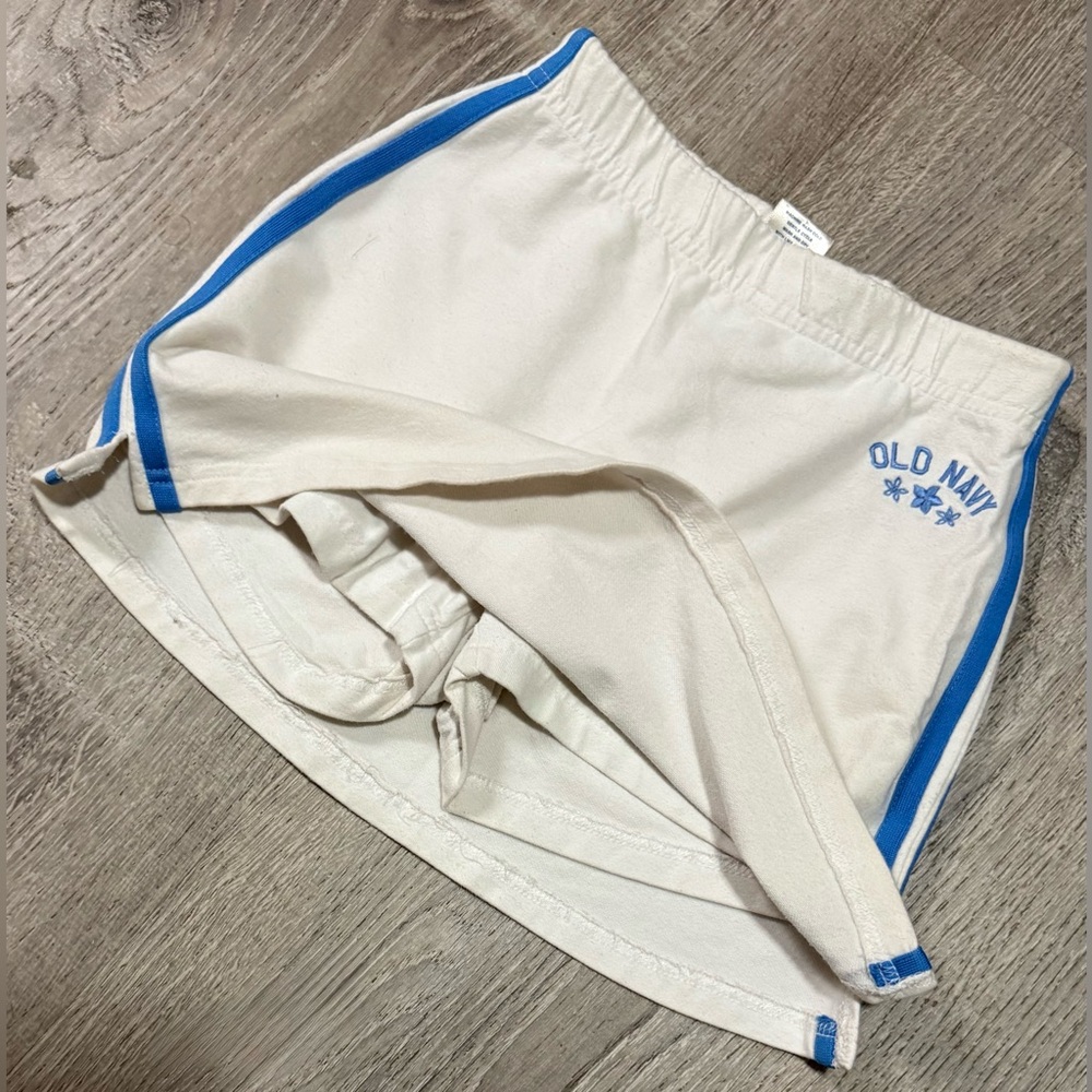 Old Navy Girls White Athletic Skort | Blue Stripe | Size 8 - Picture 5 of 5